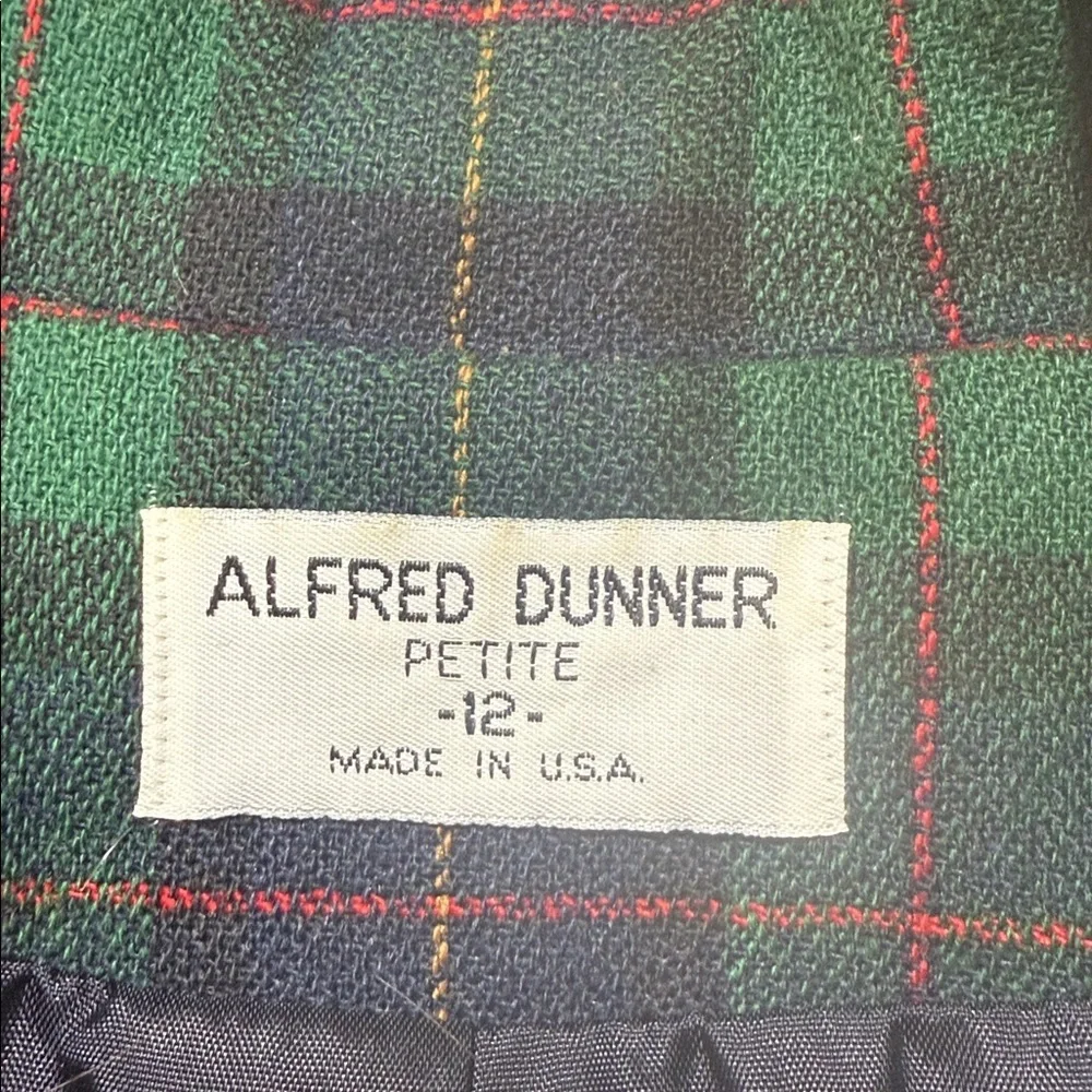 Vintage Alfred Dunner Wool Black Watch Tartan Plaid Blazer Preppy 12P
